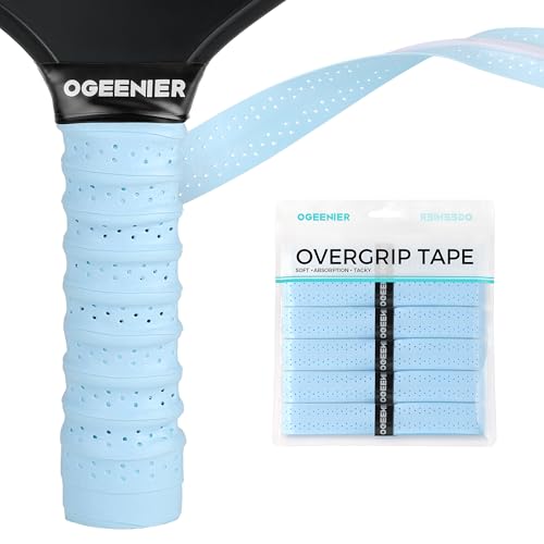 Pickleball Paddle Grips, Pack of 6, Non-Slip & Moisture Wicking Overgrip Tape for Pickleball Paddles - color: Light Blue