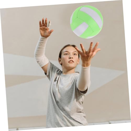 CHILDWEET Official Size Soft Indoor Volleyball Training Ball, Inflatable Painless 5# Volleyball for Students and Entrance Exam Sports Practice, Macaron Green-White