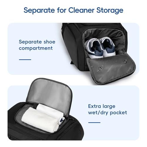 KAVIGOR Pickleball Bag, Large Pickleball Backpack Holds 4 to 6 Paddles, Shoes Compartment & Wet/Dry Pocket (9 Pockets), Charge Port - color: Black