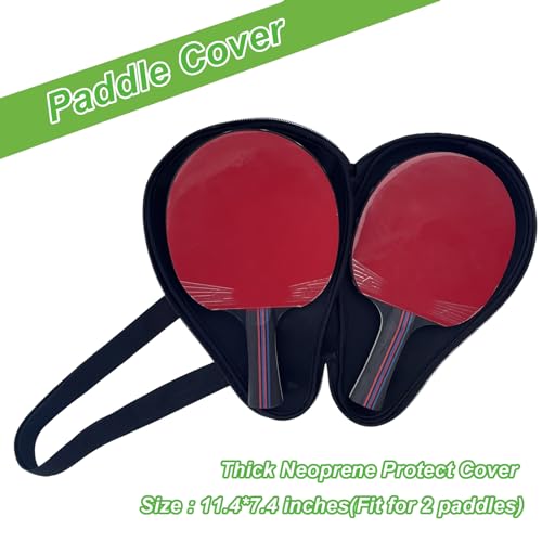 Table Tennis Racket paddle cover，Ping Pong Paddle Carry Sleeve Bag,Table Tennis Bat Protective Paddle Sleeve, Ping Pong Paddle Racket Bag Case With Ball Storage Mesh Pocket and Shoulder Carry Strap