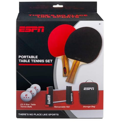 ESPN Ping Pong Set, Table Tennis Ideal for Family Games and Game Night - color: Net + 2 Paddles + Balls