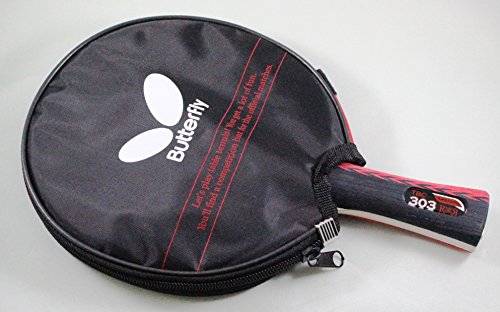 Butterfly B303FL Shakehand Table Tennis Racket - China Series - Racket and Case Set with A Combination Smooth & Pips-Out Rubber - Recommended for Beginning Level Players