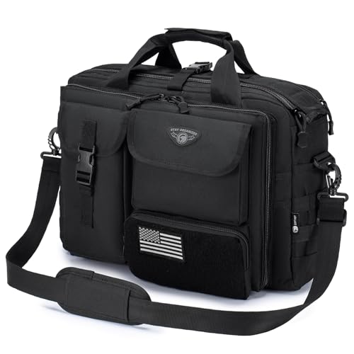 Stypos Tactical Messenger Bag,Tactical Briefcase for Man Military Laptop Bag 14 Inch/15.6 Inch /17.3 Inch Messenger Work Bag - color: Black, size: 14inch Medium