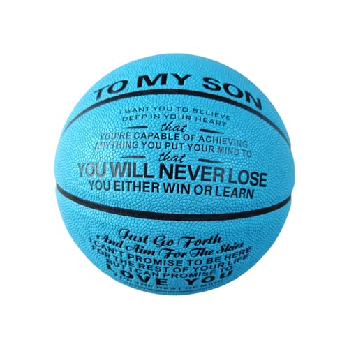Engraved Indoor Outdoor Basketball Gift for Son, Grandson, Daughter- Personalized Basketball Gifts, Custom Christmas Birthday Graduation Present from Mom Dad,Orange Blue Pink. - color: blue