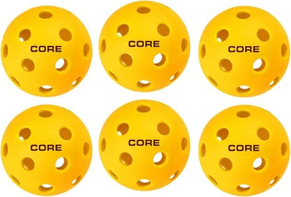 CORE Pickleball- Indoor Pickleball Balls | Professional Durabilty, Easy to See, Consistent Bouce Pickleballs with 26 Holes