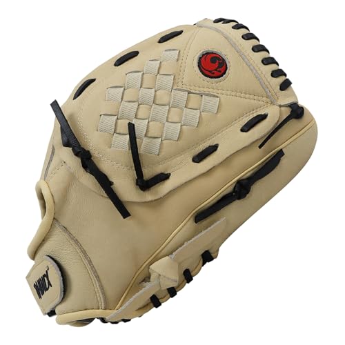 PHINIX 12 1/2 Inch Slowpitch All Pigskin Softball Gloves Multiple Colors - color: Beige