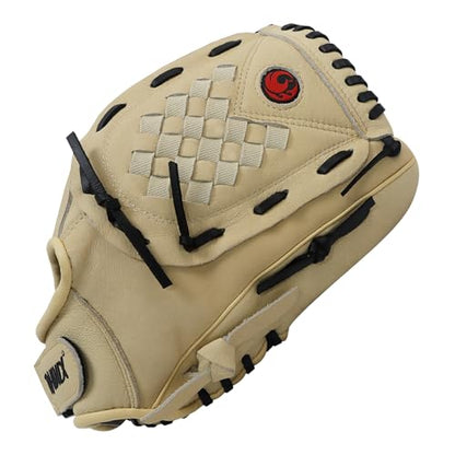PHINIX 12 1/2 Inch Slowpitch All Pigskin Softball Gloves Multiple Colors - color: Beige