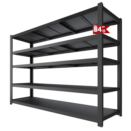 84" H Garage Shelving,Storage Shelves 3050LBS Heavy Duty Storage Shelves,Adjustable Metal Shelving,for Garage,Warehouse,Basement,Pantry 84" H x 55" W x 24" D - size: 84.1x55.1x24.1