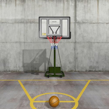 Basketball Backboard and Rim Combo, Indoor Outdoor Pole Mount Basket Ball Hoop with Adjustable Basket Ball Goal PET Backboard, Wall Mounted Basketball Rack & Mounting Bracket Hoop,Over-The-Door Hoops