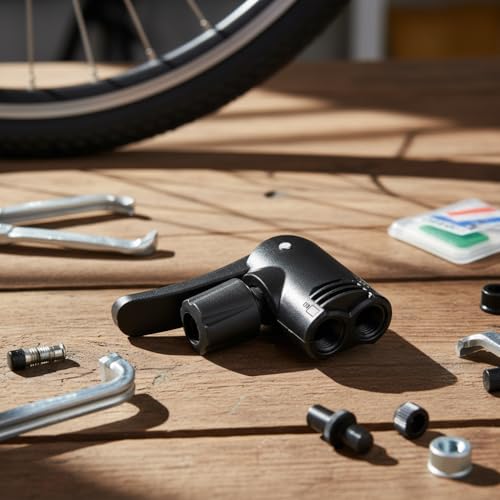 Black Pump Adapter Valve, 3 in 1 Replacement Dual Head Air Pump Adapter Valve Bicycle Bike Cycle Tyre Tube Pump Adapter，Bike Floor Pumps, Bike Floor Pumps, Sports and Outdoors