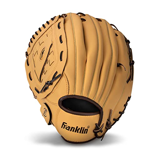 Franklin Sports Field Master Baseball + Softball Glove - Field Master Adult + Youth Baseball + Softball Mitt - Men's + Women's Gloves - Right Hand Throw - color: Camel, style: 14" - Basket Web