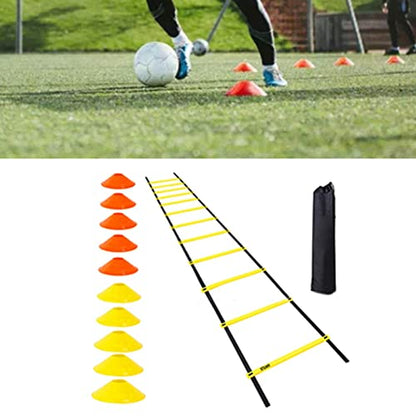 Alomejor Agility Ladder, 12 Rung 20ft Speed Agility Training Equipment Set with Adjustable Rungs and Carrying Bag, for Soccer Sports and Indoor Outdoor Workouts
