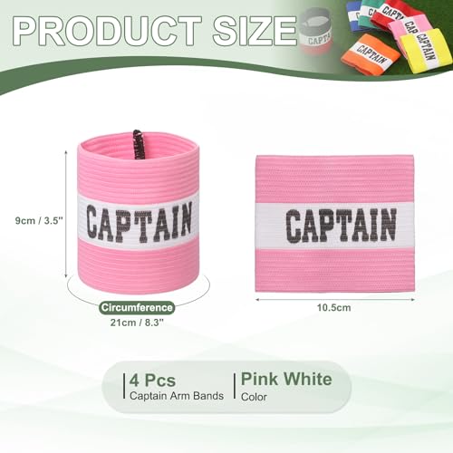 Captain Armbands, Soccer Captain Armband Elastic Adjustable Leader Band Team Sport Bands - color: Pink, size: 8.3"