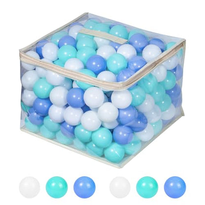 MoonxHome Ball Pit Balls for Toddlers, BPA Free Crush Proof Plastic Toy Balls for Ball Pit, Children's Pool Water Toys, Macaron Ocean Balls for Play Tent 2.15 Inch Pack of 100 200 500 800 1000 - color: M-green&blue