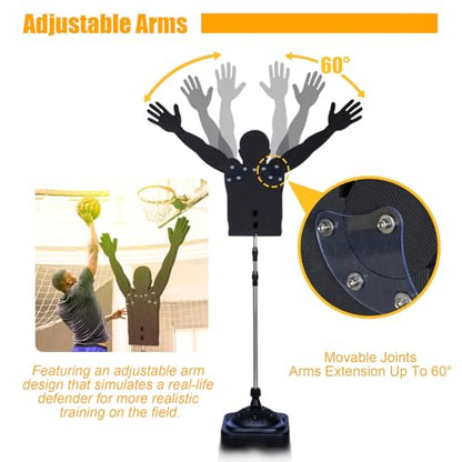 Portable Basketball Defender Dummy, Shot Trainer Mannequin with Movable Arm & Water-Filled Base, Volleyball/Soccer Sports Trainer (3pcs) - color: 3pcs