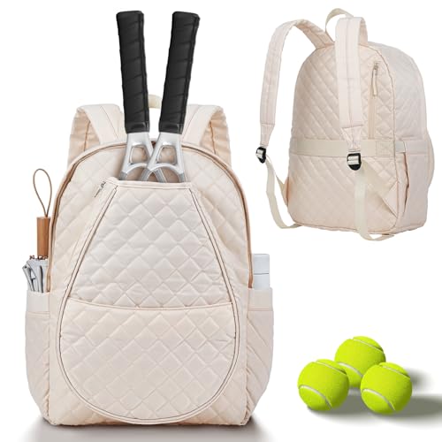 Number-one Tennis Bags, Professional Tennis Backpack Holds 2 Rackets with Two Water Bottle Pockets Lightweight Racket Backpack Suitable for Badminton Pickleball Racquetball for Men Women