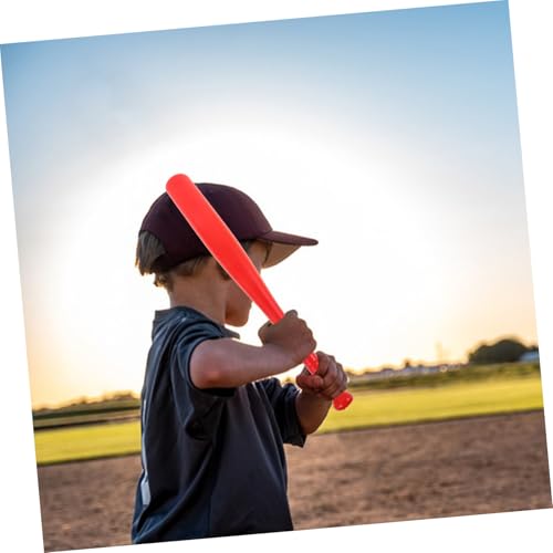 Luxshiny 2 Sets Baseball Bat Lightweight Soft Plastic Baseball for Outdoor Training and Parent Activities in Red and Green