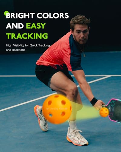 Warping Point Pickleball Balls | 26 Holes, 40 Holes | 4 Pack, 12 Pack | Meet USAPA Specifications | High Bounce Durable Practice Pickle Ball for Beginner & Intermediates | Orange, Blue, Yellow, Green - size: 12 pack