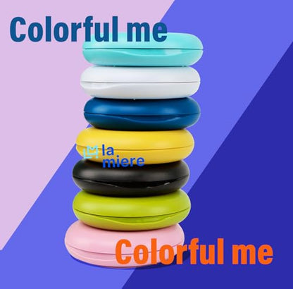 LA MIERE Retainer Case, Slim Aligner Case Compatible with Invisalign, Night Mouth Guard Case, Retainer Holder, Food Grade Silicone Pad, Magnetic Closure, Yellow w/Dark Blue Inner