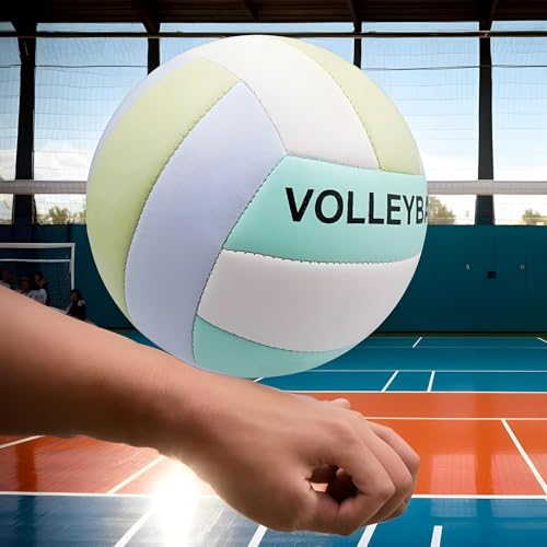 Beach Volleyball - Waterproof Indoor Outdoor Ball, Duraable Pu Leather Soft Volleyball Toy | Long Lasting Sports Training Game for Youth Adults Kids Girls Boys Gym Recreational Play Fun Athletic
