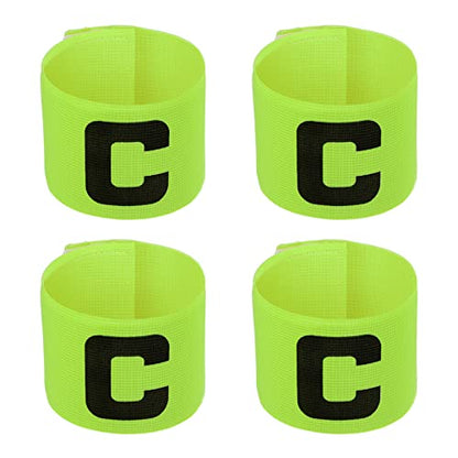 PATIKIL Soccer Captain Armband, 4 Pcs Nylon Elastic Protective Arm Badge for Youth Adult Team Training - color: Green