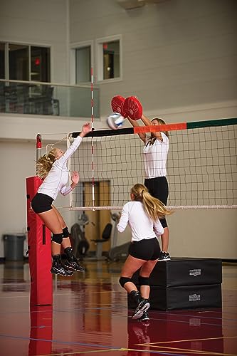 Tandem Sport Round Blocking Pad Set - Volleyball Training Aid for Hitting and Blocking - Mimics Hand Blocking, Protects Blockers Hands During Practice - Volleyball Practice Equipment - 2 Pads