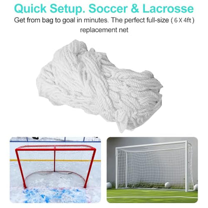 Greensen Youth Soccer Goal Set Sports Soccer Goal Set Sports Soccer Goal Net, Football Replacement Goal Post Netting Full Size for Lacrosse and Soccer - size: 6X4FT