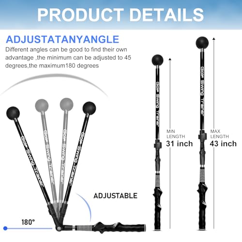 Golf Swing Trainer aid - Golf Training aid to Improve Hinge, Forearm Rotation, Shoulder turna and Grip.Portable Collapsible Swing Trainer Equipped with Golf Grip Trainer - color: BLACK