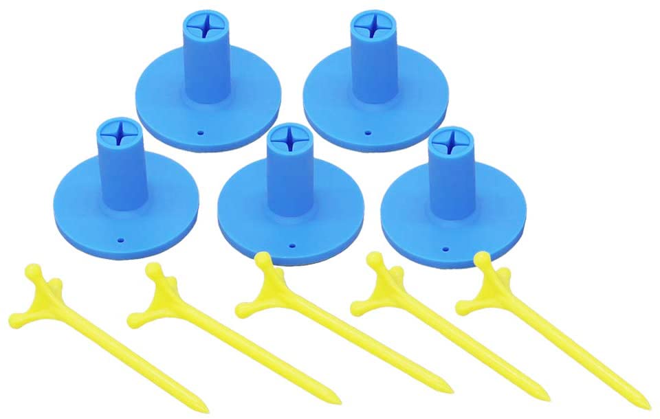 Golf Rubber Tee Holder Set for Golf Driving Range Tee Practice Tool Pack of 5 - color: Blue