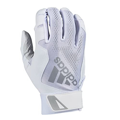 Adidas Diamond King 3.0 Leather Batting Glove - color: White/Silver, size: Medium