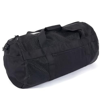 Heavy Duty Large Scuba Gear Mesh Bag with Zipper, Diving and Snorkeling Gear Mesh Duffle Bag, Mesh Travel Duffel Bag, Mesh Beach Gear Bag (With Pocket, 40-inch) - size: 40-Inch