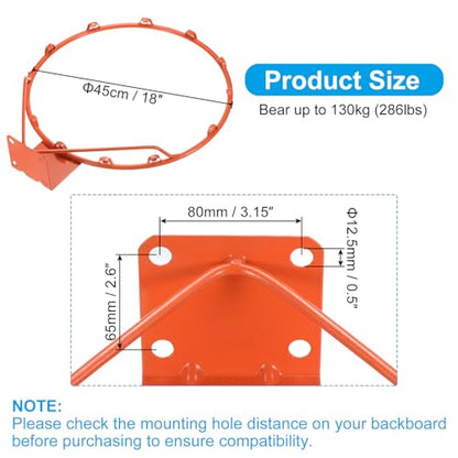PATIKIL Basketball Rim, Replacement Wall Door Mounted Hanging Standard Goal Fit Most Sizes of Backboard Indoor and Outdoor, (Thicken Solid)