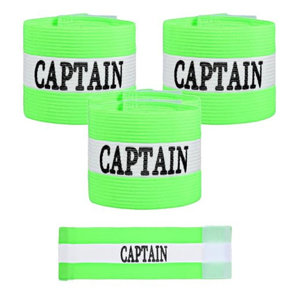 3pcs Captains Bands , Breathable Captain Armband, Elastic Captains Bands Soccer for Basketball Volleyball School Team Competition Coach Players Wrist Arm Band, Green