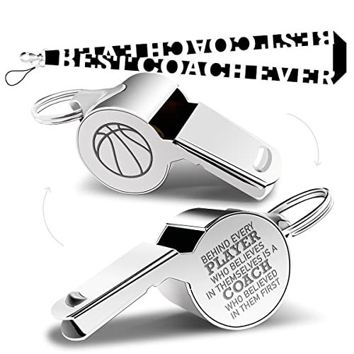 Whistle Basketball Coach Gifts Whistle for Coaches Teachers Whistle Emergency Coach Referee Lifeguard Loud Whistle for Men Women Referees School Sports Coaches Whistle with Lanyard Cheer Coach Gift.