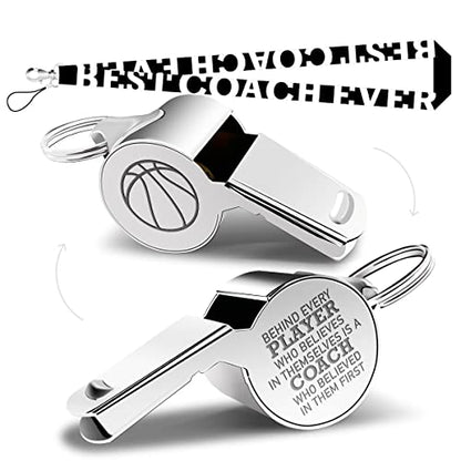 Whistle Basketball Coach Gifts Whistle for Coaches Teachers Whistle Emergency Coach Referee Lifeguard Loud Whistle for Men Women Referees School Sports Coaches Whistle with Lanyard Cheer Coach Gift.