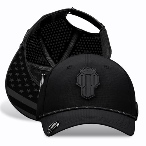 NJF Golf Hat Men - Breathable Mens Golf Hats, Adjustable Rope Hook and Loop Style Cap, Convenient Cap with Tee Holder - color: Phantom Pro X