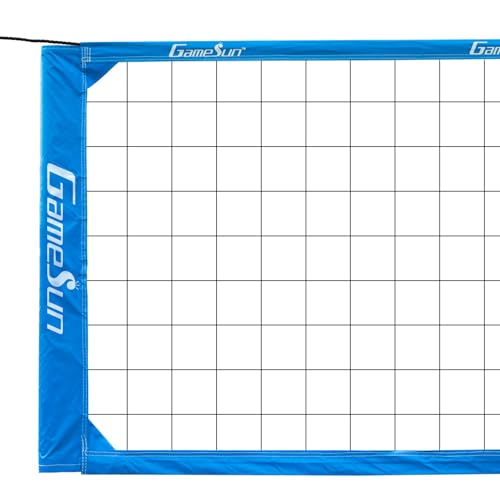 ‌Regulation Size 32’x3’ Outdoor Volleyball Net – Heavy-Duty Reinforced Polyester Top Cord & Vinyl Sleeve for No-Sag Performance – Durable Replacement for Backyard, Beach, or Park - color: Blue
