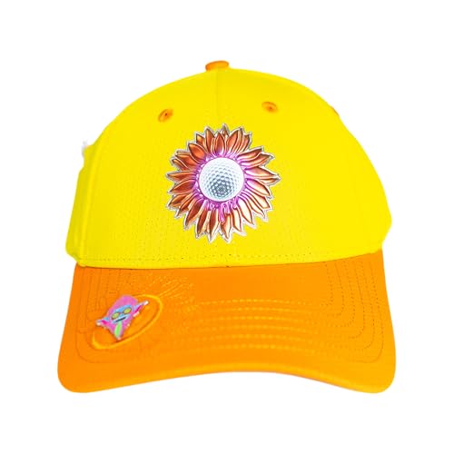 Ladies Adjustable Hats - Tee Holder with Tees & Bill Magnet with Ball Marker - 100% Custom Made - color: Sunny Dayz, style: Center