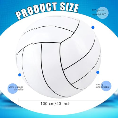 2 Pcs 40 Inch Giant Inflatable Soccer Ball Basketball Volleyball Baseball Blow Up Beach Balls Large Inflatable Sport Pool Balls for Outdoor Activity Games Pool Decoration