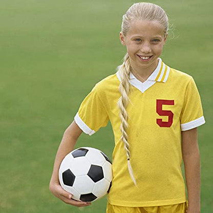 Soccer Ball Size 2,3,4,5 with Pump Needle Classic White Black Thicker PU Tight Weaved Suitable for Youth Boy League Game Trainning Practice or Gift