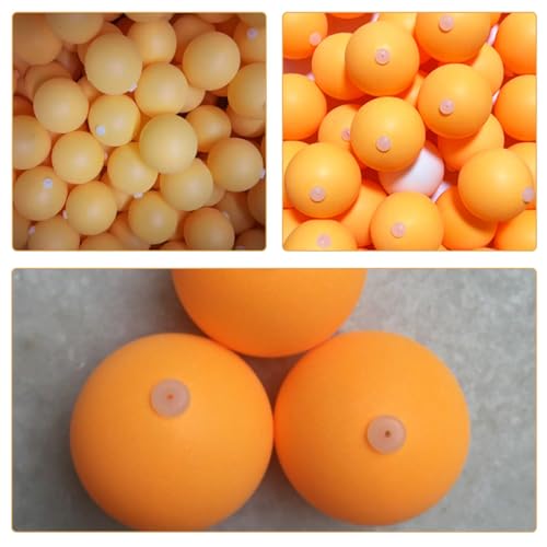 PRETYZOOM 100pcs 27mm Yellow Plastic Pingpong Balls with Hole for Table Tennis Practice Machine Training Balls Bulk Set for Indoor Outdoor Sports