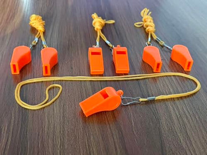 20 Pcs Plastic Loud Whistles with Lanyard for Referee Coaches Basketball Football Sports Training Game Event Lifeguard Survival Emergency Fun School Kids Tool Set Suppliers - color: Orange