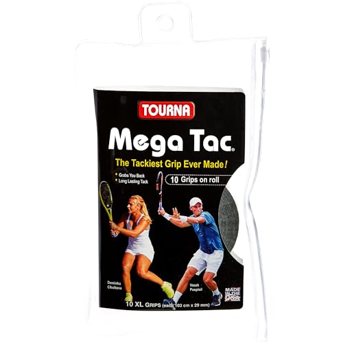 Tourna Mega Tac Extra Tacky Overgrip, 10-Pack - color: Black