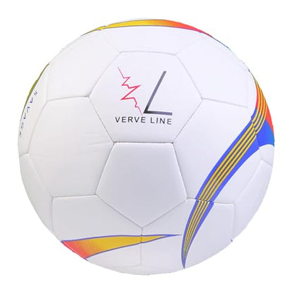 Savage TPU Soccer Ball for Youth & Adults | Size 5 Soccer Balls | Best for Clubs & Academies | Indoor & Outdoor Practice & Training Soccerball, White/Yellow/Red/Blue