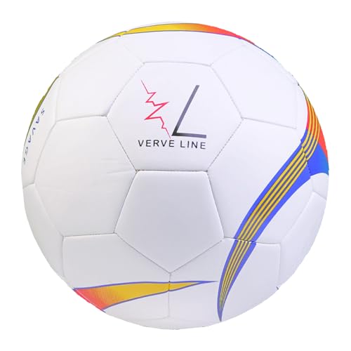 Savage TPU Soccer Ball for Youth & Adults | Size 5 Soccer Balls | Best for Clubs & Academies | Indoor & Outdoor Practice & Training Soccerball, White/Yellow/Red/Blue