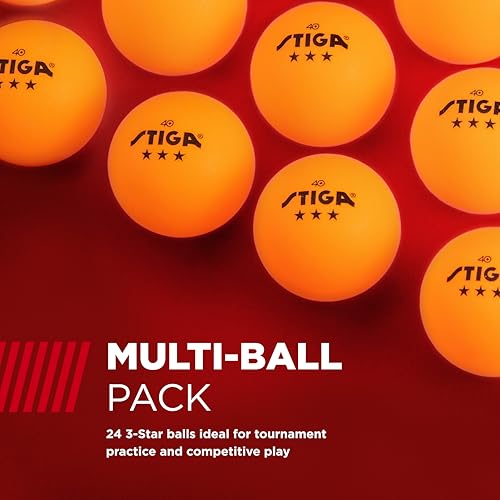 STIGA 24pk 3-Star Ping Pong Balls - USATT Approved Tournament Quality - ITTF Regulation Size & Weight - Durable, Tournament Table Tennis Balls