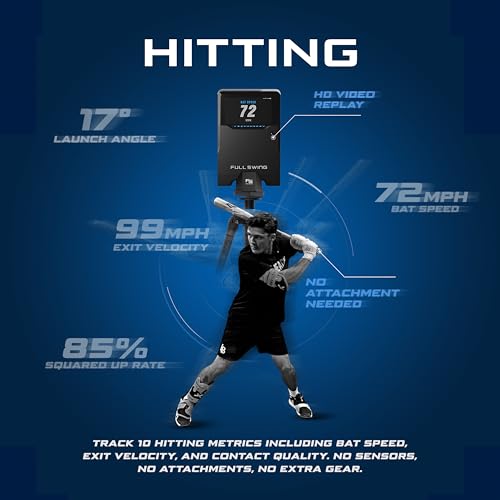 Full Swing Kit Baseball Advanced Radar Launch, Hitting, & Pitch Analyzer | Revolutionary Technology Captures 12 Data Points | Premium Package Includes 4K Camera, OLED Display, Tripod, & Accessories