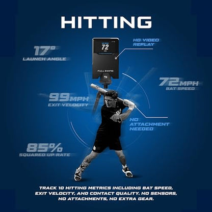 Full Swing Kit Baseball Advanced Radar Launch, Hitting, & Pitch Analyzer | Revolutionary Technology Captures 12 Data Points | Premium Package Includes 4K Camera, OLED Display, Tripod, & Accessories