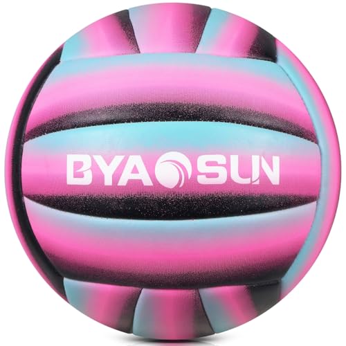 Soft Official Volleyball for Indoor Outdoor Beach, Size 5 Training Volleyball for Beginner Teenager Adult - color: Black Pink