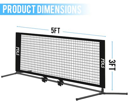 FDLS Portable Small Pickleball Net for Driveway Backyard,with Carry Bag for Indoor Outdoor, for All Levels, Easy Set up - style: 5FT Black